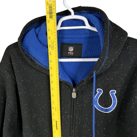 NFL Pro Line Men XL Indianapolis Colts Black Speckled Hoodie Jacket Sherpa Lined - Picture 12 of 16